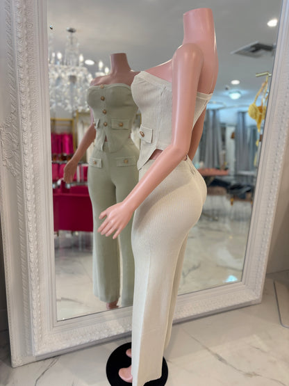 Grace and Elegance Pant Set Beige