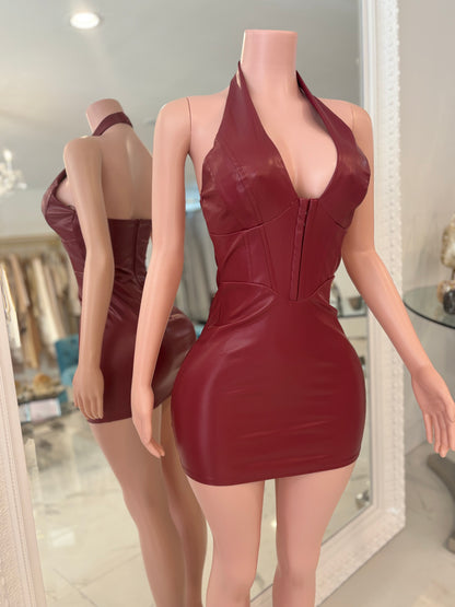 Time to Get Serious Mini Dress Rojo Vino