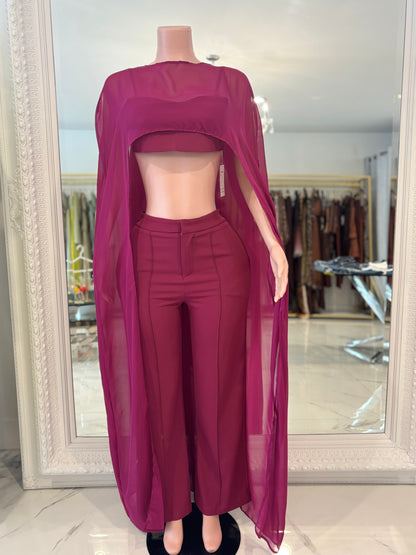 Royal Streak Pant Set Purple