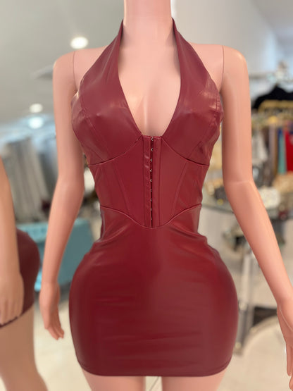 Time to Get Serious Mini Dress Rojo Vino