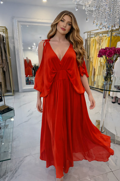 Lunch Soirée Maxi Dress Orange