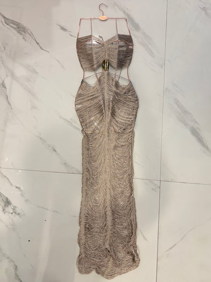 Goddess Tide Gown Shell Maxi Dress