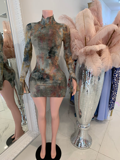 FALL AND FOREVER MESH DRESS