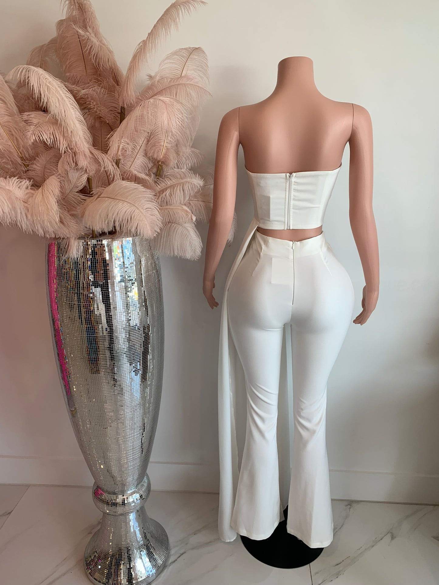 Glamour Pant Set White