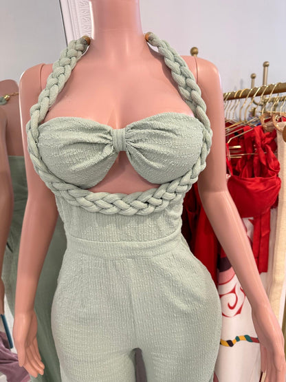 Luxe Braided Halter Jumpsuit