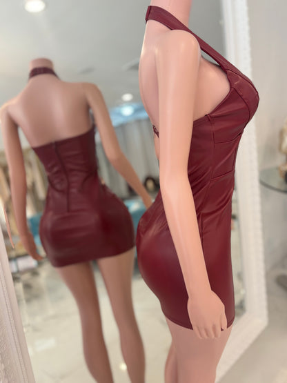 Time to Get Serious Mini Dress Rojo Vino