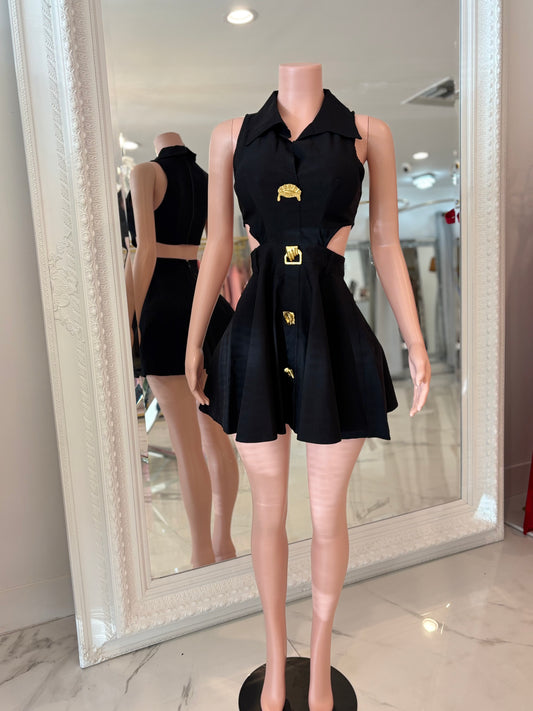 Seascape Mini Dress Black