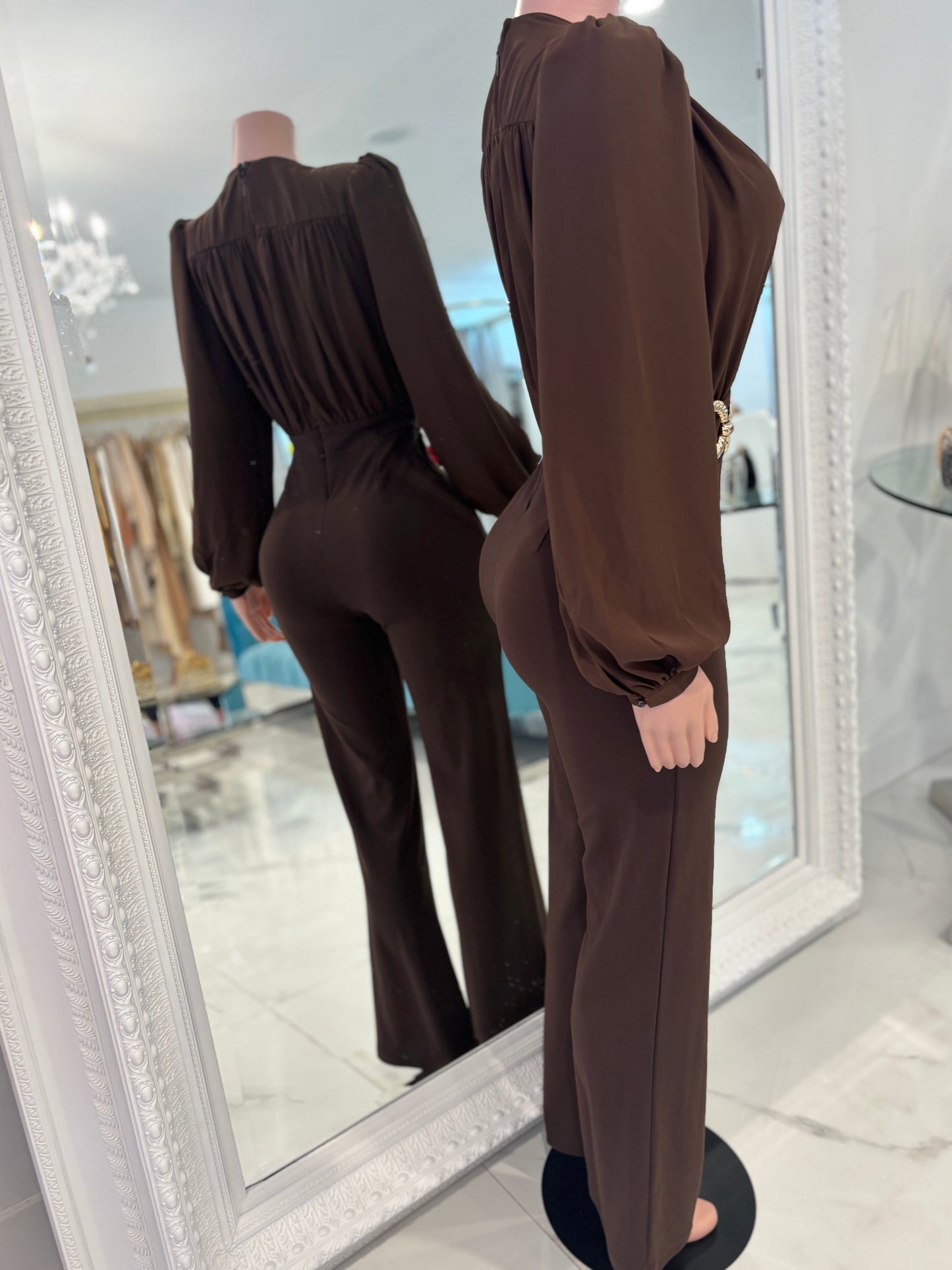 It’s My Turn Jumpsuit Brown