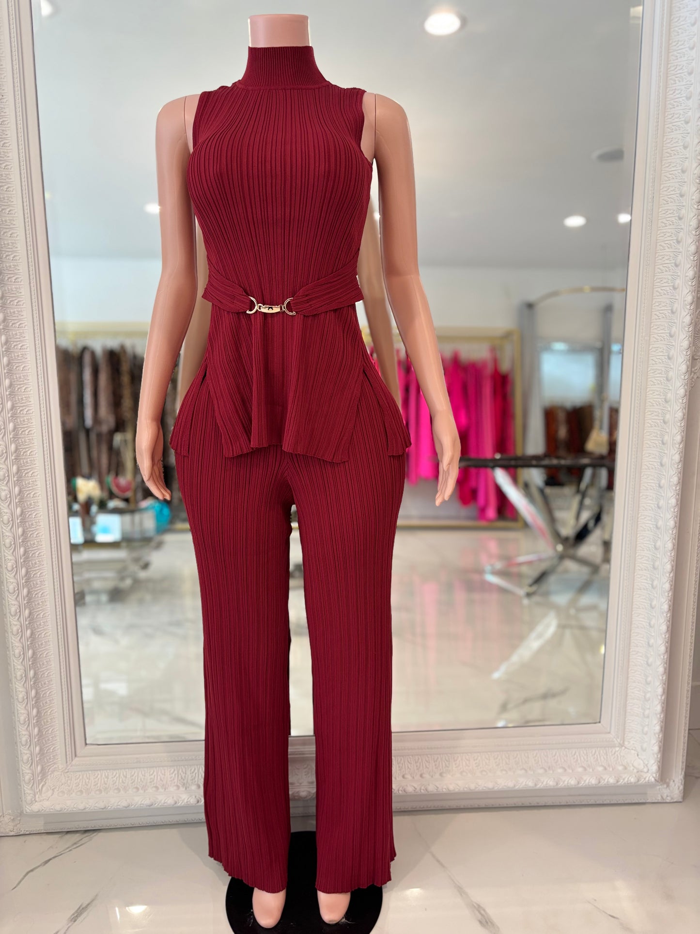 The Draped Aura Ribbet Pant Set