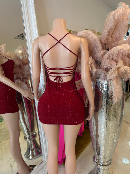 Party Rhinestone Mini Dress
