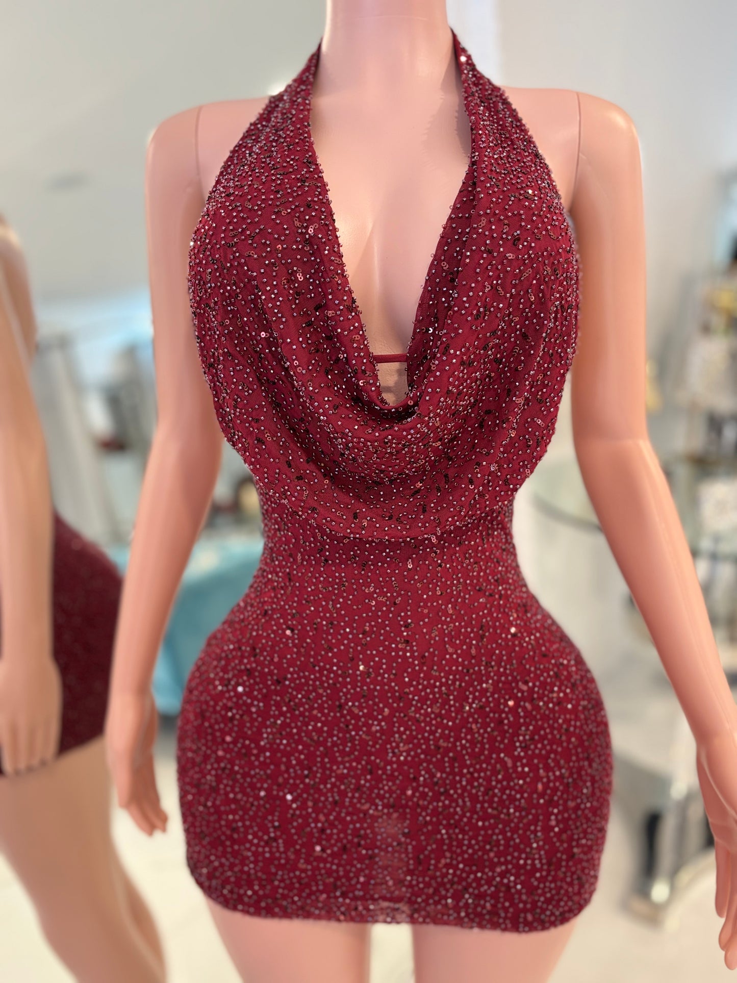 Be My Darling Mini Dress Rojo Vino