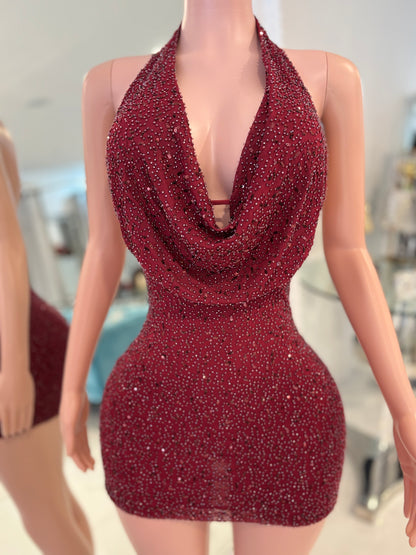 Be My Darling Mini Dress Rojo Vino