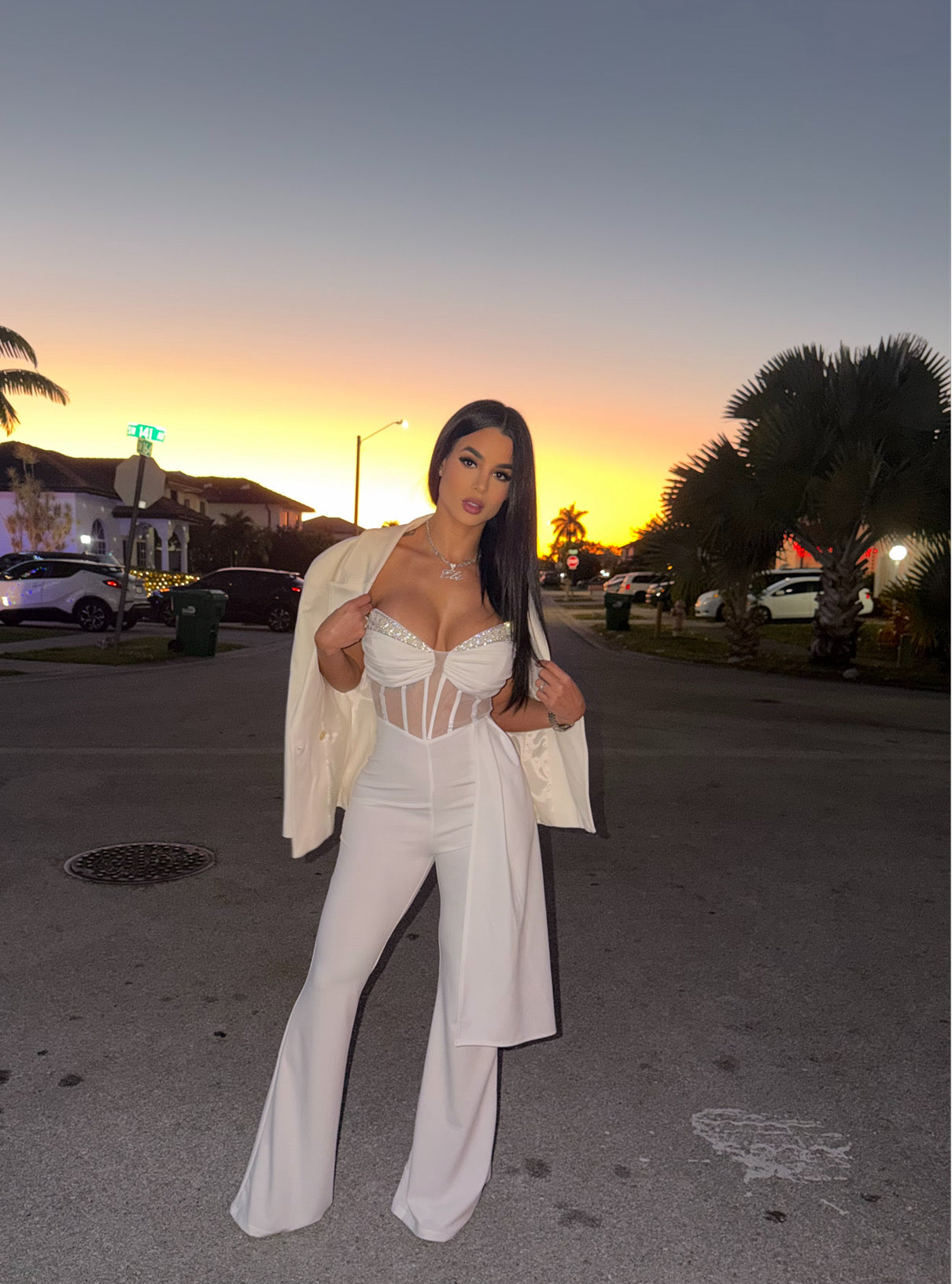 One Glance and Done Jumpsuit White