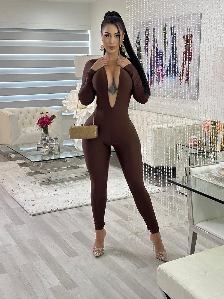 5 Seconds To The Future Jumpsuit Brown