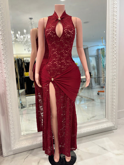 Do I Mesmerize You Maxi Dress Rojo Vino