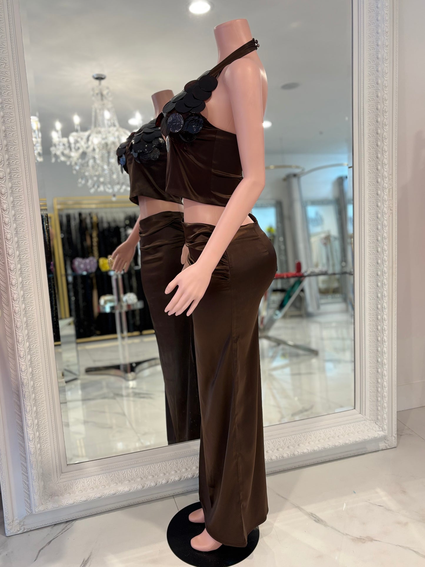 I Am Always Here Skirt Set Brown