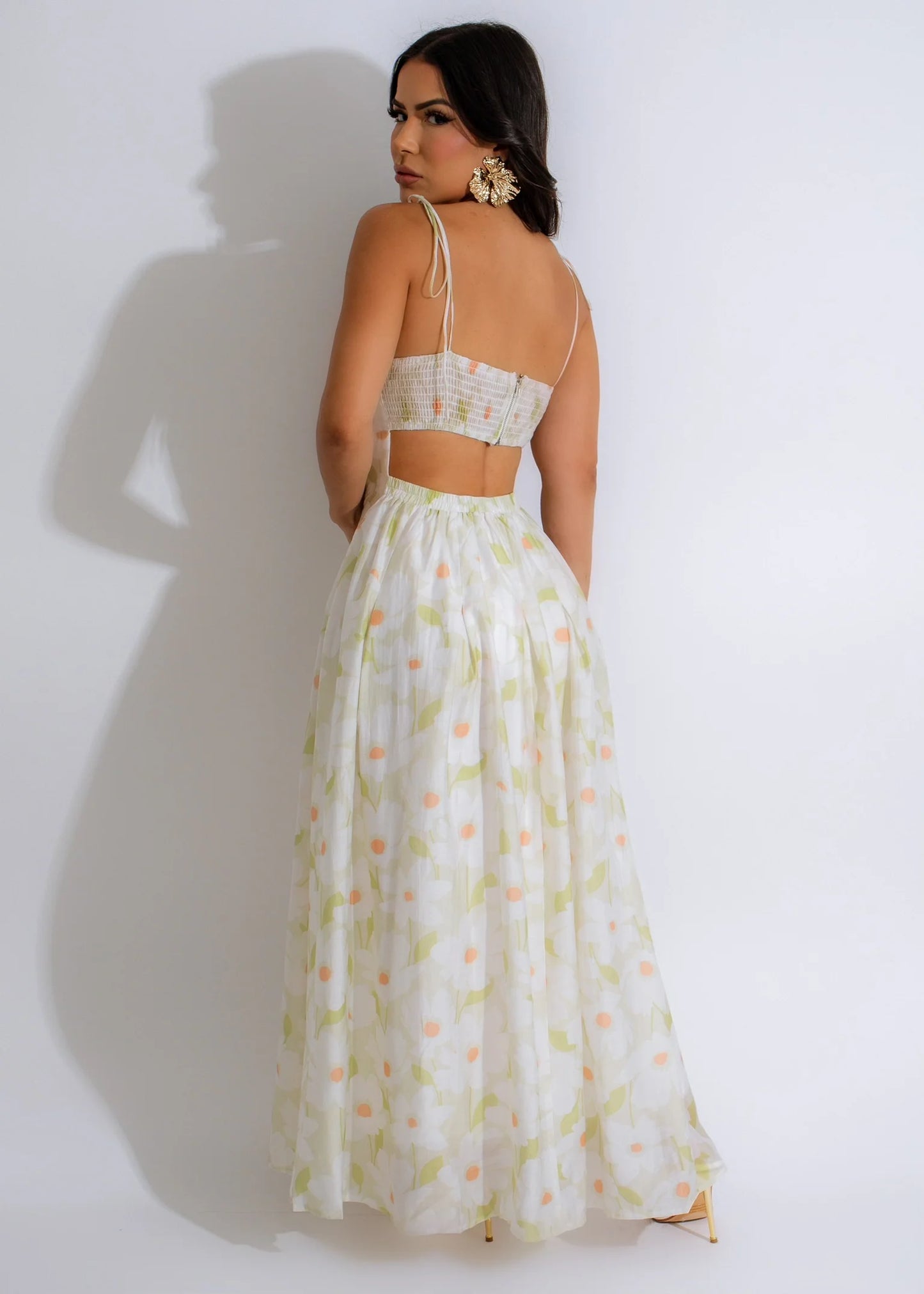 Floral Maxi Dress Green