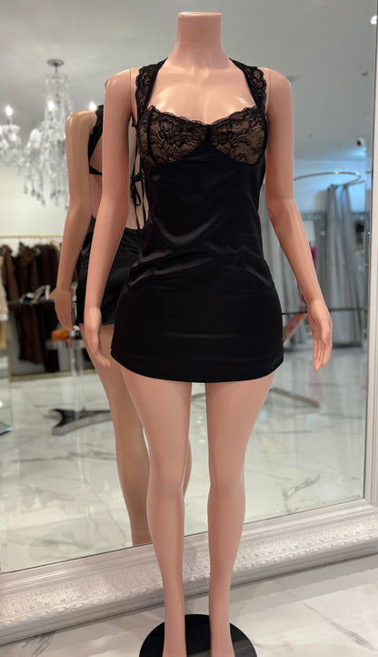 My Eyes Are Up Here Mani Dress black