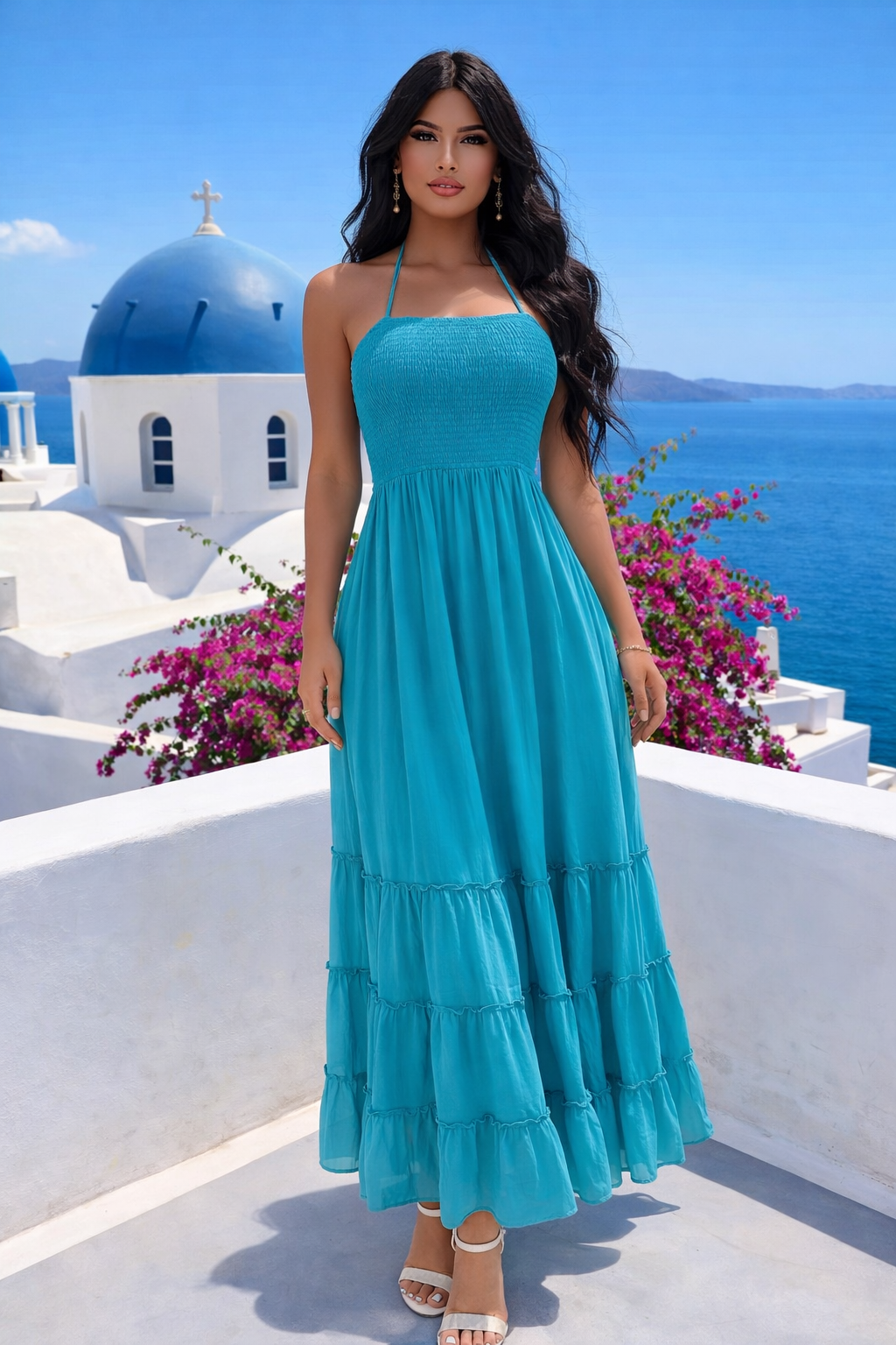 The Beauty Of The World Maxi Dress Blue