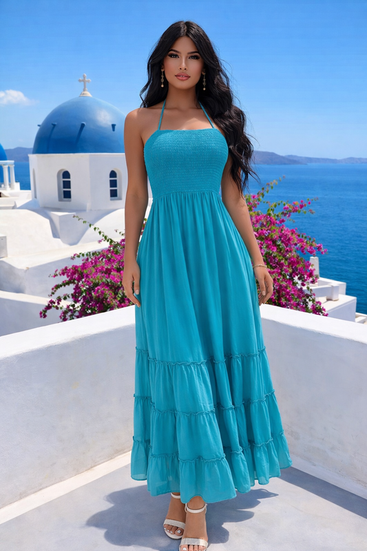 The Beauty Of The World Maxi Dress Blue