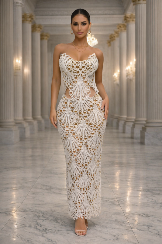 Opal Grace Lace Skirt Set White