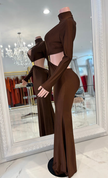 Beauty is Deadly Brown Maxi Dress Brown
