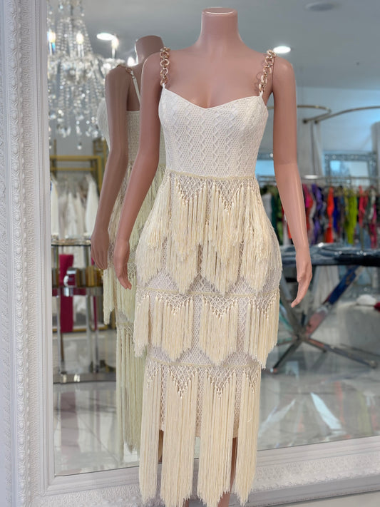 Boho Mirage Crochet Maxi Dress White