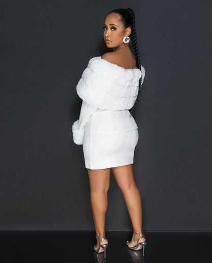 Romanticize Fur Skirt Set