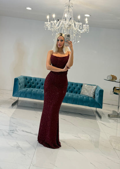 If Only I Had You Maxi Dress Rojo Vino