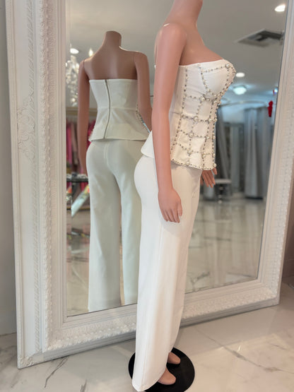 Perla's Pants Set White