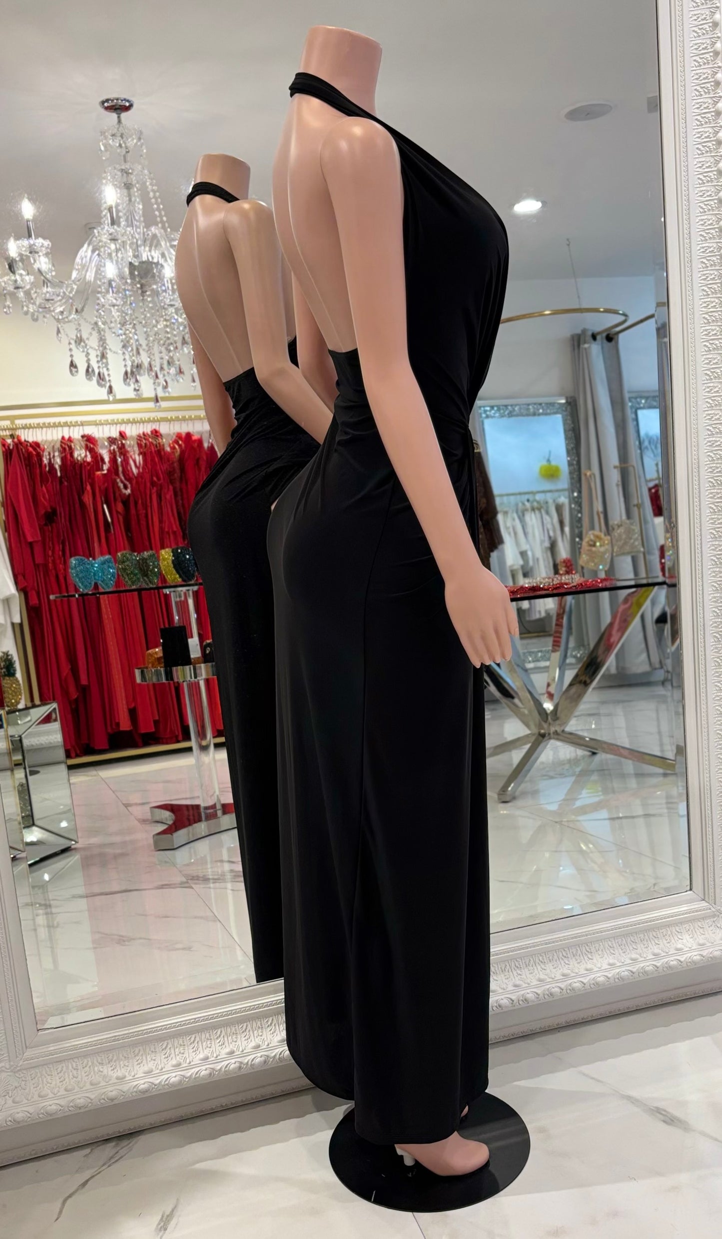 Denia Ruched Maxi Dress Black