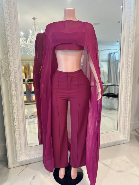Royal Streak Pant Set Purple