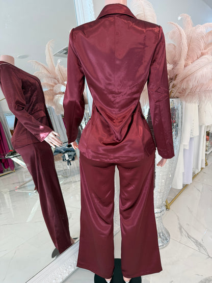 I Am the Only One Pant Set Rojo Vino