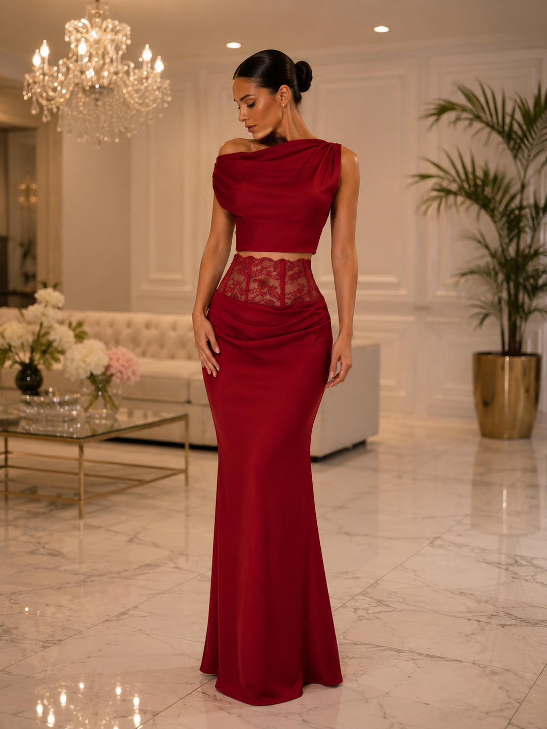 Allow Me to Lead The Way Skirt Set Red