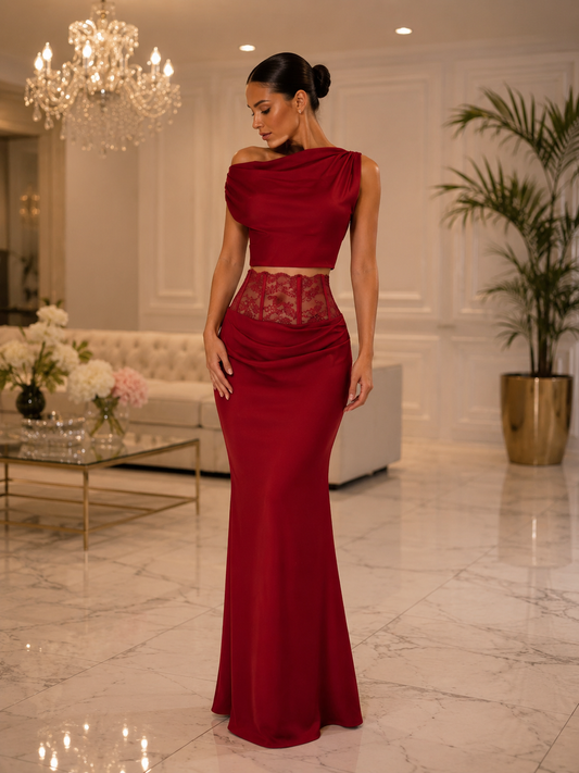 Allow Me to Lead The Way Skirt Set Red