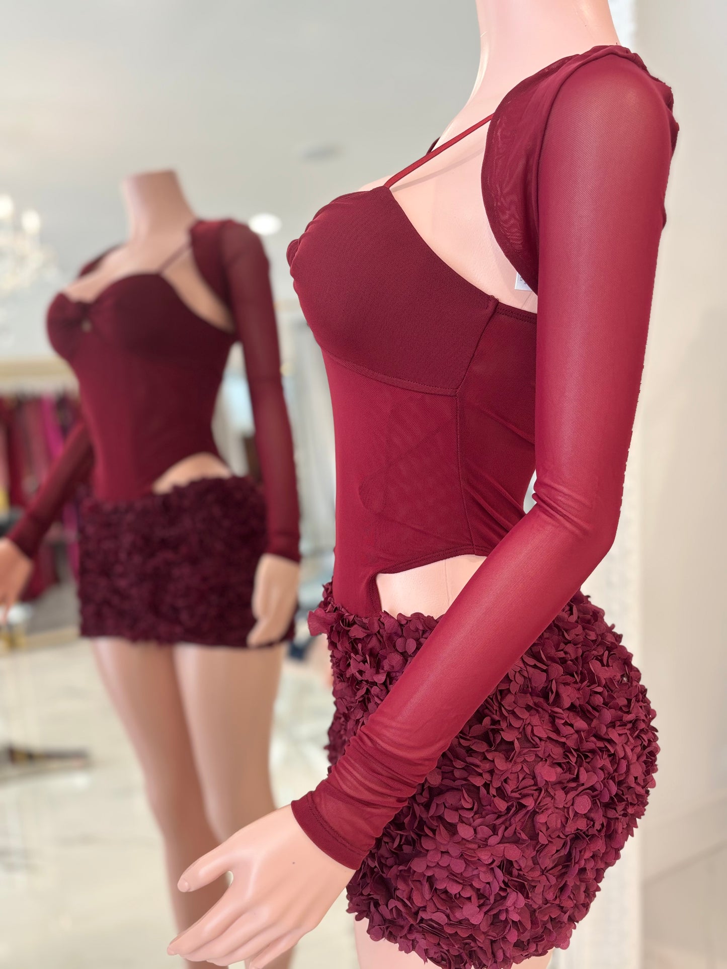 Wrapped Around My Finger Skirt Set Rojo Vino