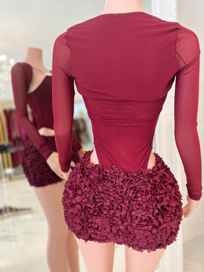 Wrapped Around My Finger Skirt Set Rojo Vino