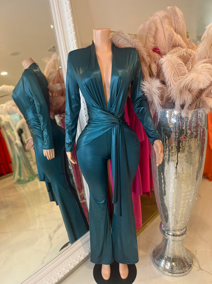 Satin Jumpsuit Blue