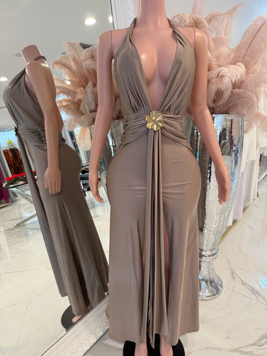 Why Do I Bother Maxi Dress Nude