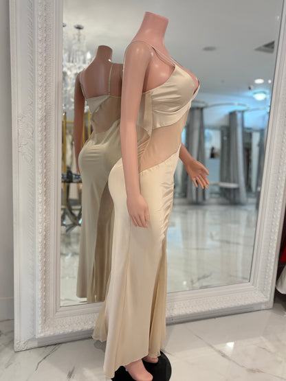 I Can See Right Through You Maxi Dress Nude