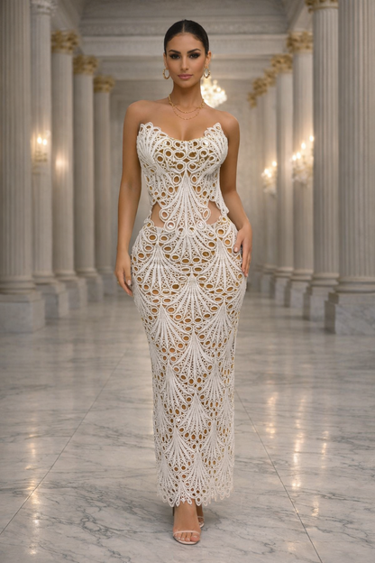 Opal Grace Lace Skirt Set White