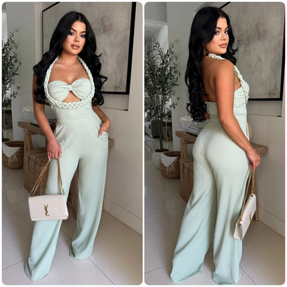 Luxe Braided Halter Jumpsuit