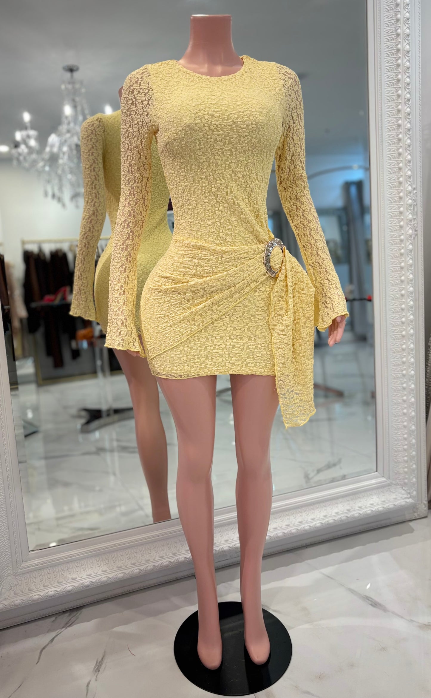 Be on the Look Out Mini Dress Yellow