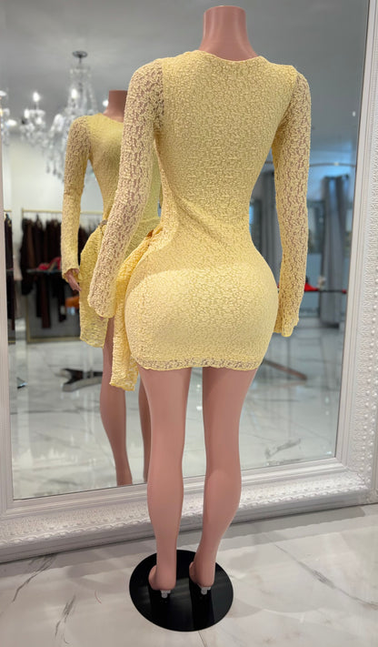 Be on the Look Out Mini Dress Yellow