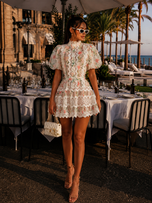 It is Tea Time Mini Dress White