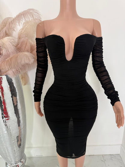 The Opulence Ruched Midi Dress