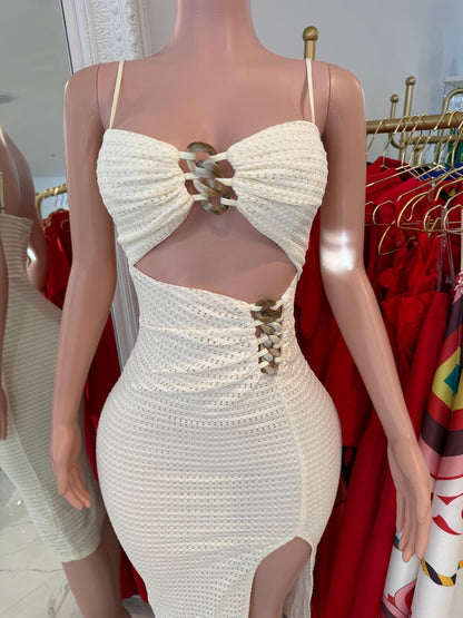 Aura Muse Midi Dress Nude