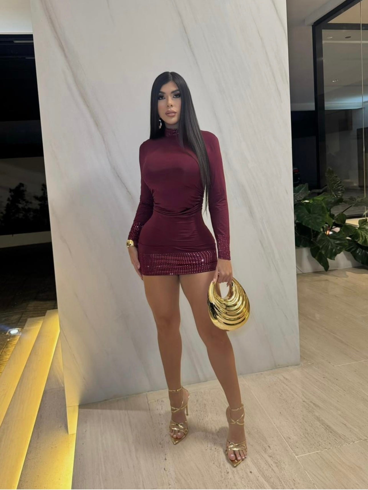 Beauty is Power Mini Dress Rojo Vino