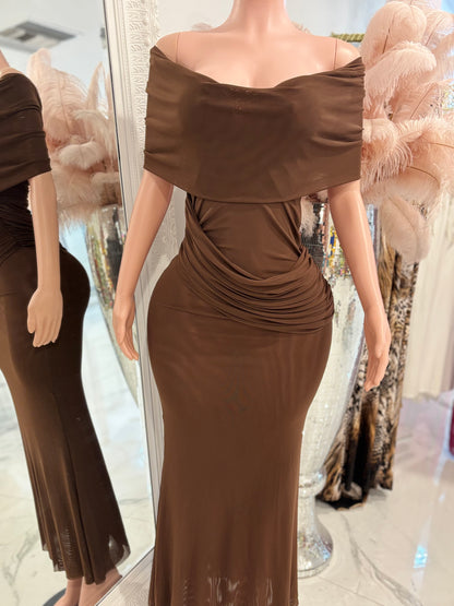 Beauty in the Mirror Maxi Dress Brown