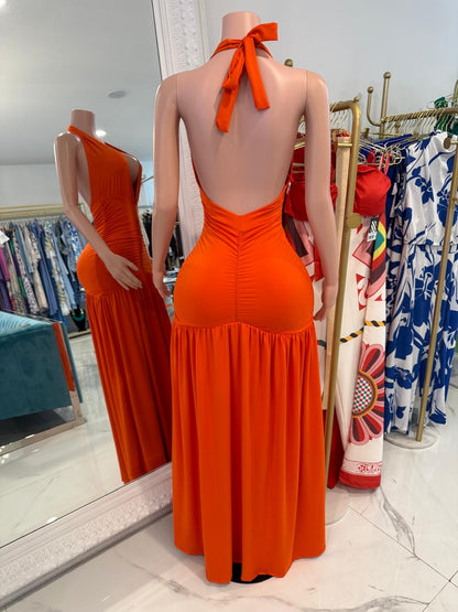 Nocturnal Flow Ruched Maxi Dress